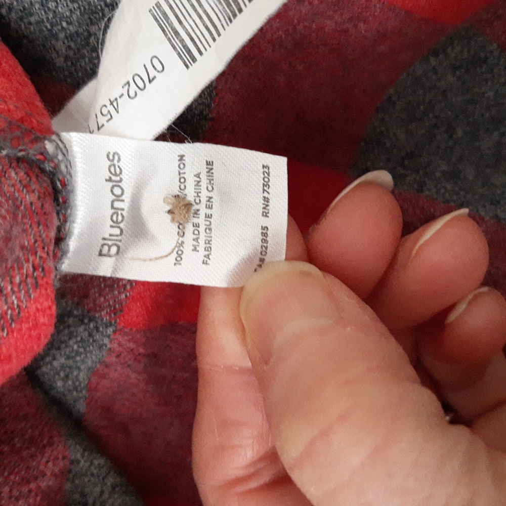Bluenotes pink and grey, plaid flannel shirt - Picture 6 of 7
